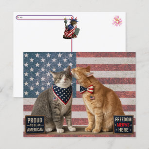 Postcrossing - USA Patriot Katzen Postkarte
