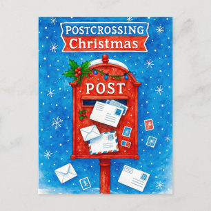 Postcrossing Weihnachts-Wasserfarben-Postkarten-Po Feiertagspostkarte