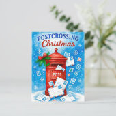 Postcrossing Weihnachtsfest Wasserfarben Postkarte (Stehend Vorderseite)