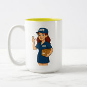 Postdame mit Post Zweifarbige Tasse (Links)