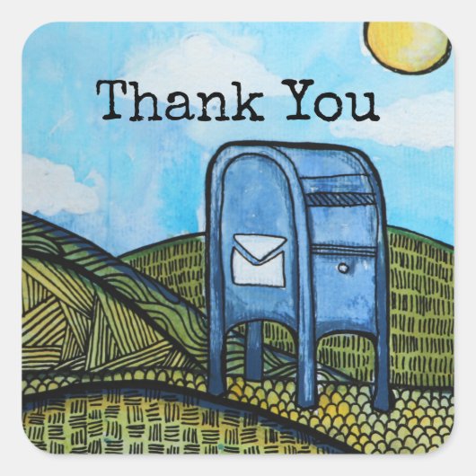 Postdienst Art Quadratischer Aufkleber (Vorderseite)