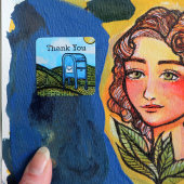 Postdienst Art Quadratischer Aufkleber