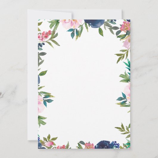 Postdusche mit rosa Babydusche Einladung (Rückseite)