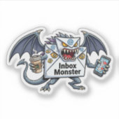 Posteingang-Monster E-Mail-Überlastung Lustige Gra Aufkleber (Vorderseite)