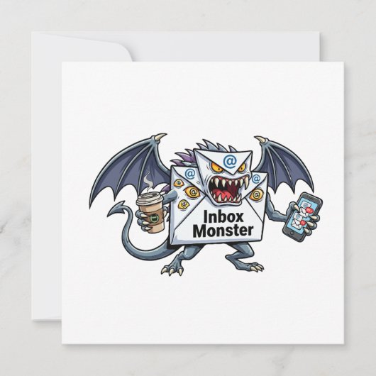 Posteingang-Monster E-Mail-Überlastung Lustige Gra Einladung (Vorderseite)