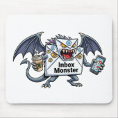 Posteingang-Monster E-Mail-Überlastung Lustige Gra Mousepad (Vorne)