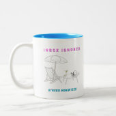 Posteingang vernachlässigt, Stress minimiert Zweifarbige Tasse (Links)