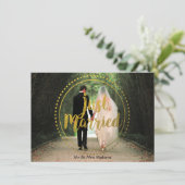 Posten-HochzeitBrunch des Goldgerade verheirateter Einladung (Stehend Vorderseite)