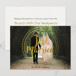 Posten-HochzeitBrunch des Goldgerade verheirateter Einladung