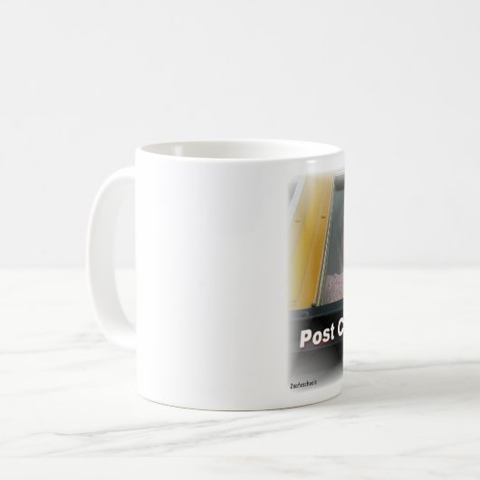 Posten-Karo-Schulbus-Tasse Kaffeetasse (Vorderseite Links)