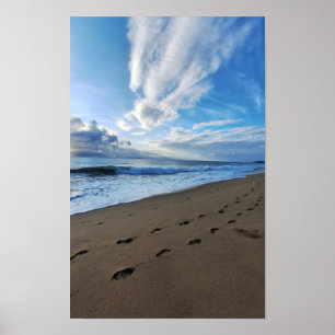 Poster 013 - Foot prints auf dem Sand