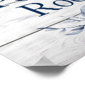 Poster 12 x 12 Chic Bauernhof Blau/Weiße Blüte PR (Ecke)