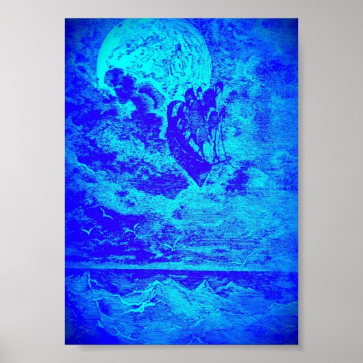 Poster-12x18 Ghost-Schiff im Himmel Poster (Vorne)