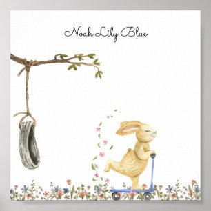 Poster (15,2 x 15,2 cm) - Happy Rabbit