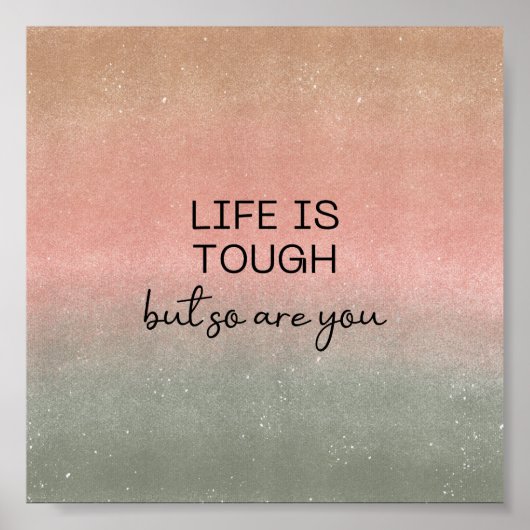 Poster (15,2 x 15,2 cm) - Leben ist schwer (Vorne)
