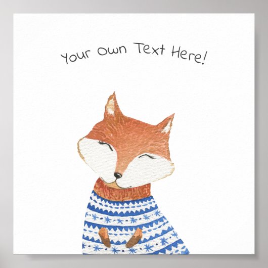 Poster (15,2 x 15,2cm) - Cute Little Fox (Vorne)