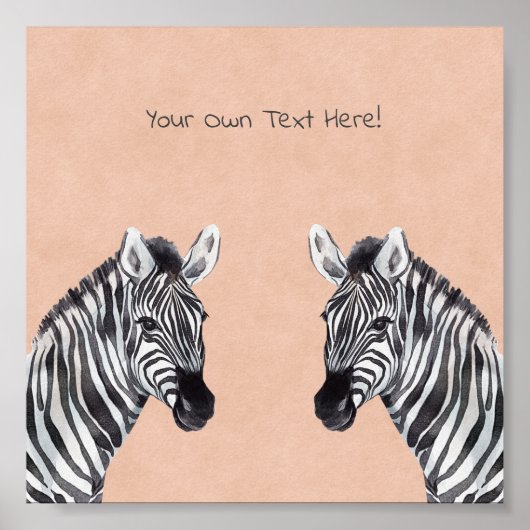 Poster (15,2 x 15,2cm) - Zebra (Vorne)
