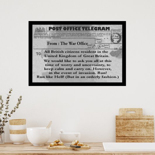 Poster - 18" x 12" Comic Telegram (Küche)