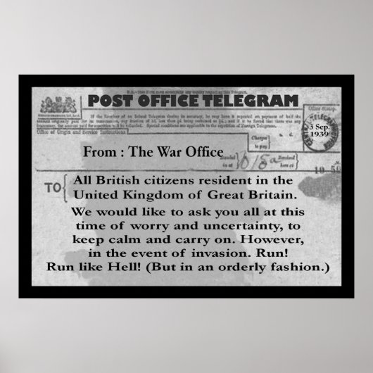 Poster - 18" x 12" Comic Telegram (Vorne)