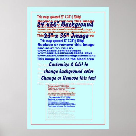 Poster 24" x 36" Hintergrund für 23" x 35" Bild (Vorne)