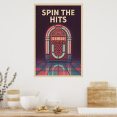 Poster 25, Spin the Hits, Vintag (Küche)