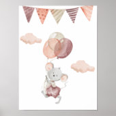 Poster 30,5x40,6cm - Kleine Maus mit Balloons (Vorne)