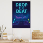 Poster 35, "Drop the Beat", Vintage Kunst (Küche)