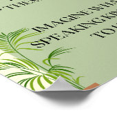 Poster A4 spricht freundlich zu Pflanze (Ecke)