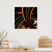 Poster Abstrakt Art Gold Space 2 (Küche)