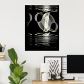 Poster Abstrakt Art Schwarz-weiße Reflexion (Heimbüro)