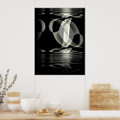 Poster Abstrakt Art Schwarz-weiße Reflexion (Küche)