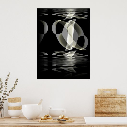 Poster Abstrakt Art Schwarz-weiße Reflexion (Küche)
