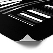 Poster Abstrakt Art Silver Strip Bend (Ecke)
