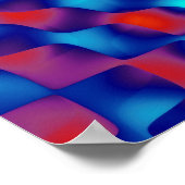 Poster, Abstrakt, blau, rot Poster (Ecke)