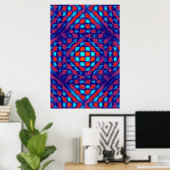 Poster, Abstrakt, blau, rot Poster (Heimbüro)