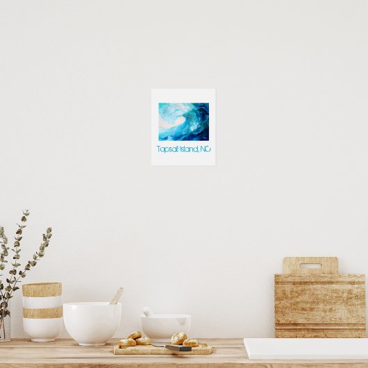 Poster, Abstrakt Blue Wave Poster (Küche)