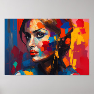 Poster - Abstrakte Regenbogenfrau
