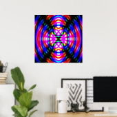 Poster Abstrakte Trippy Psychedelic Farbbild (Heimbüro)
