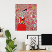 Poster: Adeline in Red Dress Poster (Heimbüro)