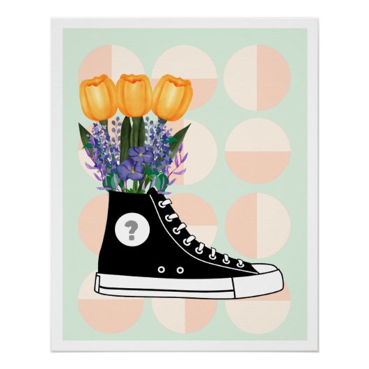 Poster aesthetic sneaker flowers soft grunge vibe (Vorderseite)