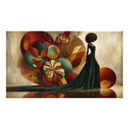Poster African American Woman Abstrakt Wall Art