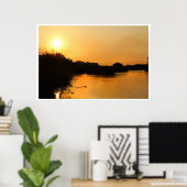 Poster African Sunset 2 warm und friedlich (Heimbüro)