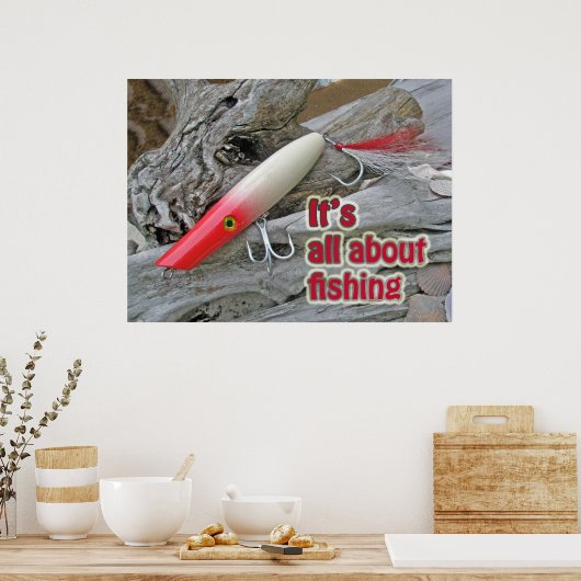 Poster AJS Lure Popper "It's All about Fishing" (Küche)