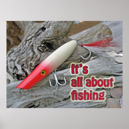 Poster AJS Lure Popper "It's All about Fishing" (Vorne)