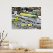 Poster AJS Popper Green Greenie Lure "Bite Me!" (Küche)