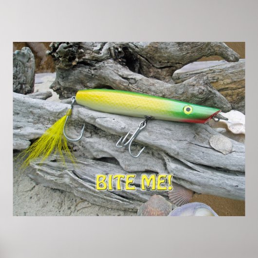 Poster AJS Popper Green Greenie Lure "Bite Me!" (Vorne)