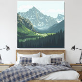 Poster Alpental - Ruhe Aussicht auf die Berge Leinwanddruck (Insitu (Schlafzimmer))