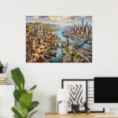 Poster Altstadt Hafen Stadtansicht (Heimbüro)