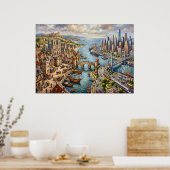 Poster Altstadt Hafen Stadtansicht (Küche)