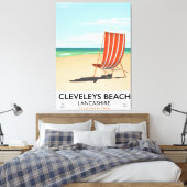 Poster am Meer von Cleveleys Beach Lancashire Leinwanddruck (Insitu (Schlafzimmer))